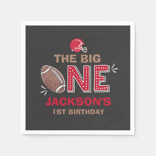 Serviettes Jetables Football Party Napkin Football 1er anniversaire (Devant)
