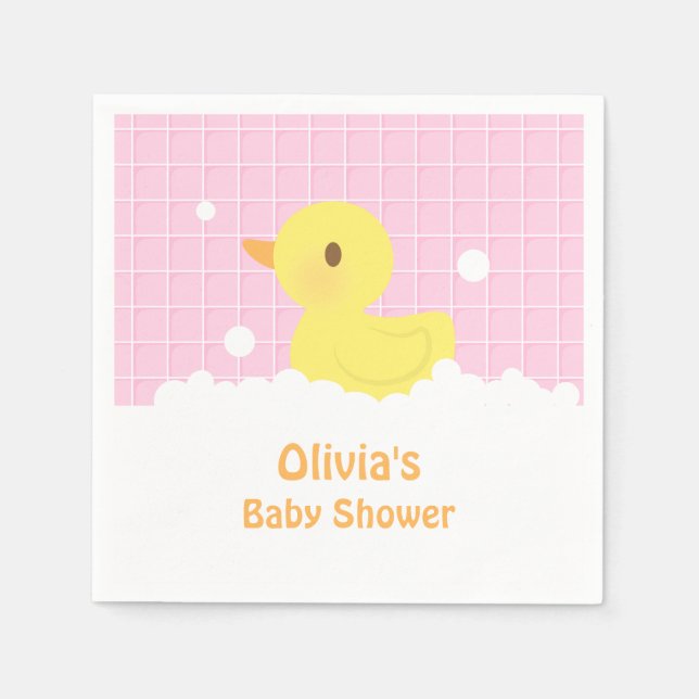 Serviettes Jetables Fournitures de Baby shower en caoutchouc chic (Devant)