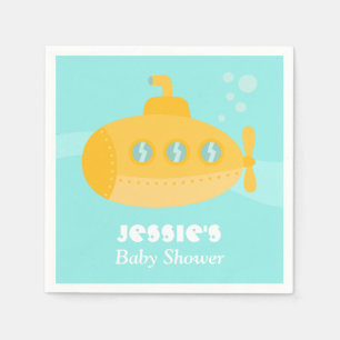 Serviettes Jetables Fournitures pour Baby Shower Sous-Marin Jaune