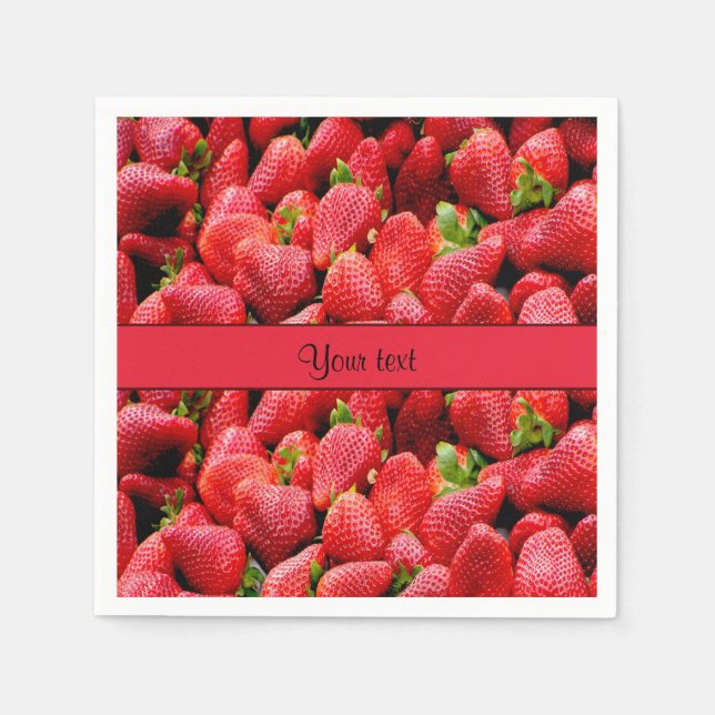 Serviettes Jetables Fraises (Devant)