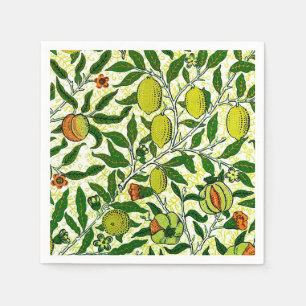 Serviettes Jetables Fruit exotique de William Morris, jaune citron