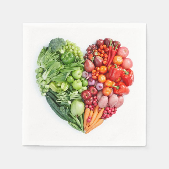 Serviettes Jetables Fruits et légumes Coeur (Devant)