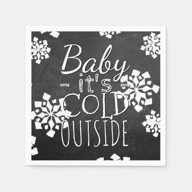 Serviettes Jetables Fun Cute Baby Son Froid Dehors Chalkboard (Devant)