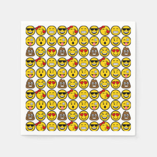 Serviettes Jetables Fun Emoji Motif Emotion Face