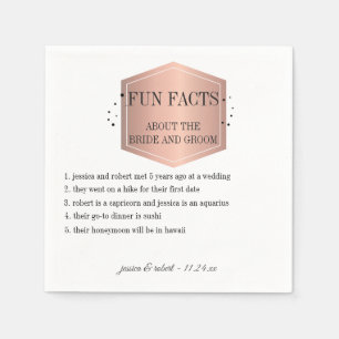 Serviettes Jetables Fun Facts Elegant Rose Gold Logo Personnalisé