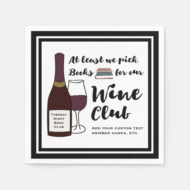 Serviettes Jetables Funny Book Club | Boire la nuit des filles club de (Devant)