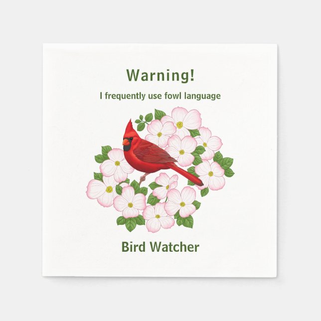 Serviettes Jetables Funny Fowl Langue Oiseau Watcher (Devant)