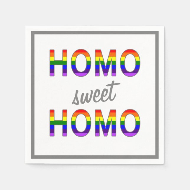 Serviettes Jetables Funny Gay Homo Sweet Homo (Devant)