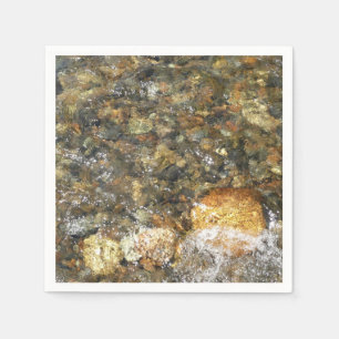 Serviettes Jetables Galets Brown et gris naturel Abstrait