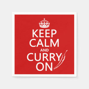 Serviettes Jetables Gardez le calme et le curry allumés