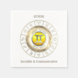 Serviettes Jetables Gemini - Le signe Jumeaux Zodiac