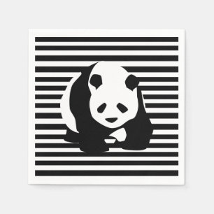 Serviettes Jetables Giant Panda et Stripes