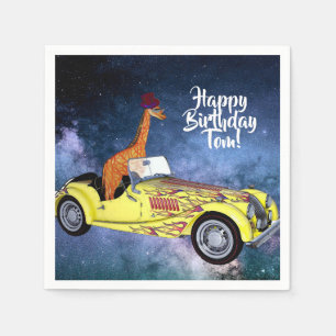 Serviettes Jetables Giraffe dans l'espace Cocktail Papier-serviettes