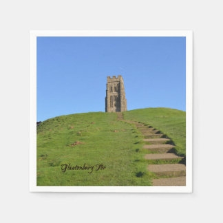 Serviettes Jetables Glastonbury Tor Somerset