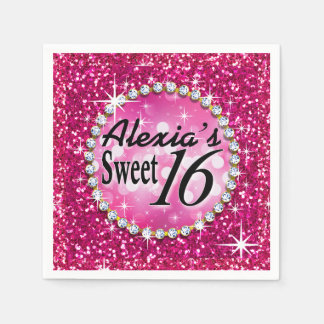 Serviettes Jetables Glitz Bling Parties scintillant étincelante Sweet 