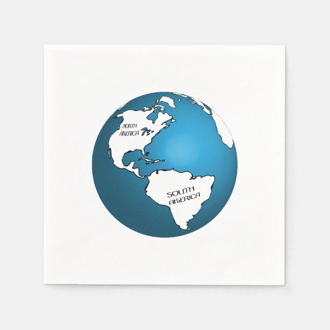 Serviettes Jetables Globe (Devant)