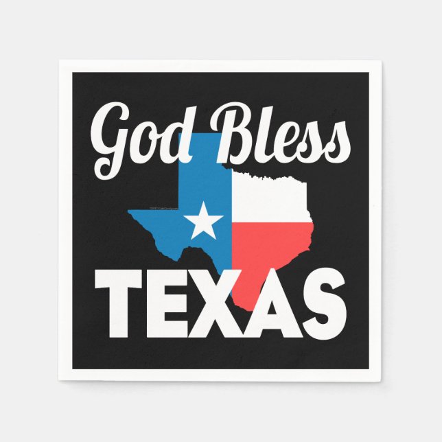 Serviettes Jetables God Bless Texas (Devant)