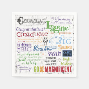 Serviettes Jetables Graduation Motivation Mot Art Sayings
