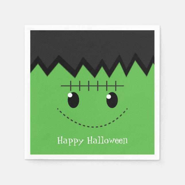 Serviettes Jetables Green Frankenstein Halloween Costume Party Napkins (Devant)