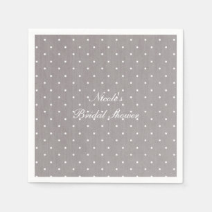Serviettes Jetables Gris & Blanc Petits Points Modernes Chic