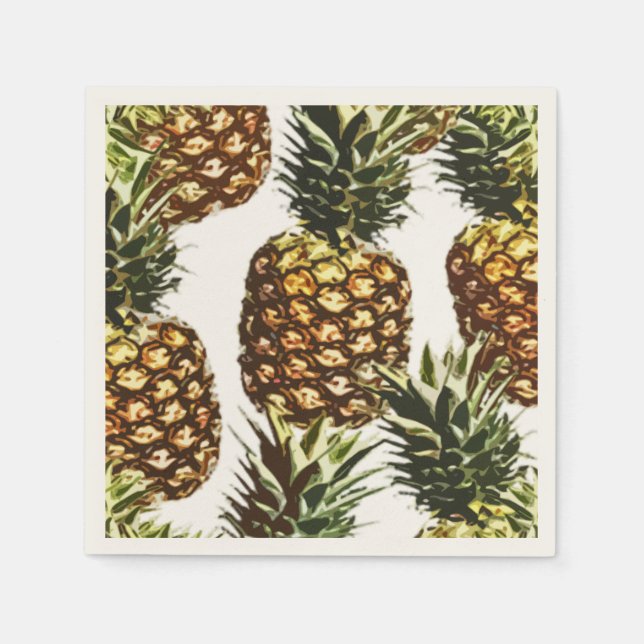 Serviettes Jetables gros ananas (transparent BGC) (Devant)