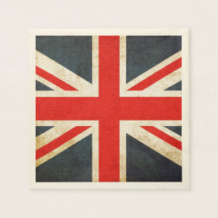 Serviettes Jetables Grunge British Union Jack Posh Papier Napkins