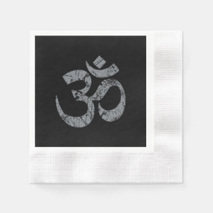 Serviettes Jetables Grunge OM Symbol Spirituality Yoga