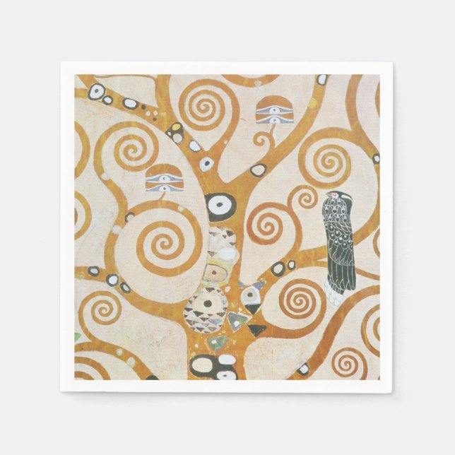 Serviettes Jetables Gustav Klimt The Tree of Life Art Nouveau (Devant)