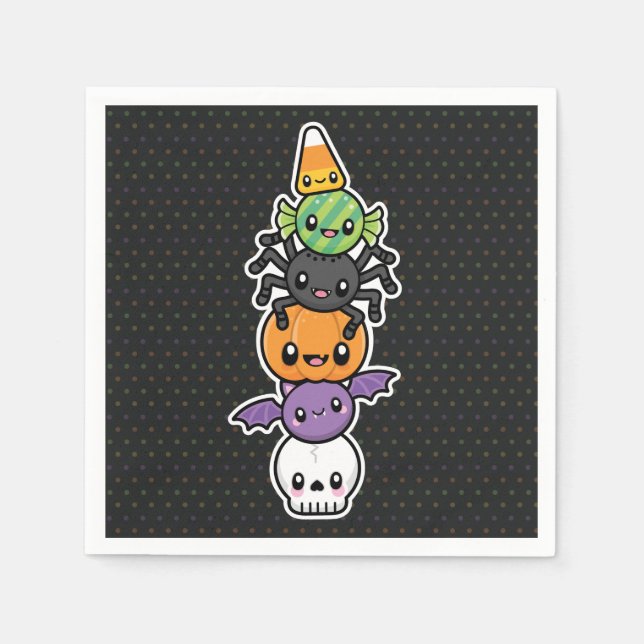 Serviettes Jetables Halloween Traite les serviettes (Devant)