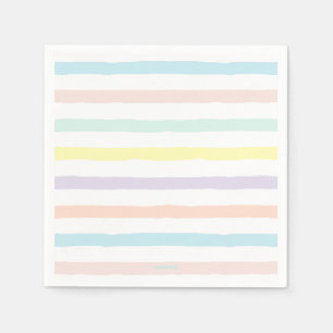 Serviettes Jetables HAMbyWG - Papier Napkin - Pastel Stripes