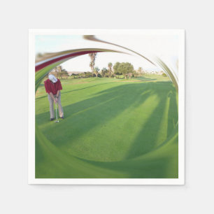 Serviettes Jetables HAMbyWhiteGlove - Papier Napkin - Golfer sur Vert