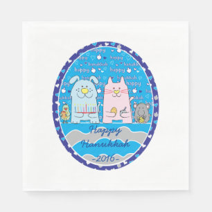 Serviettes Jetables Hanoukka Animaux domestiques Taille standard