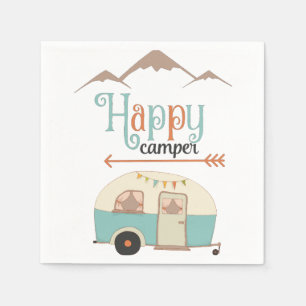 Serviettes Jetables HAPPER CAMPER mignon Retro RV