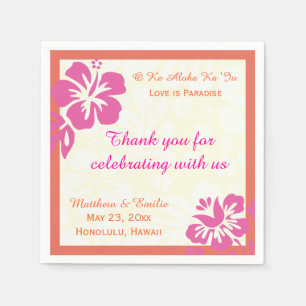 Serviettes Jetables Hawaii Beach Flowers Mariage personnalisé serviett