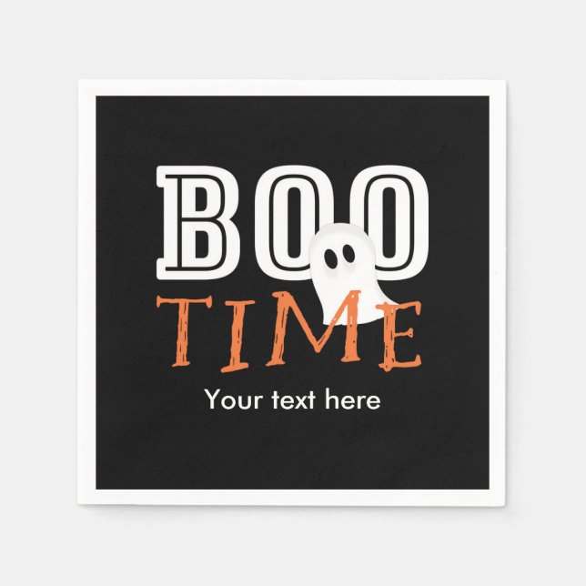 Serviettes Jetables HEURE DE BOO Halloween Ghost Party Napkins (Devant)