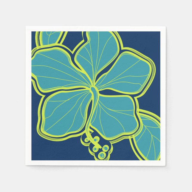 Serviettes Jetables Hibiscus épopé Floral hawaïen (Devant)