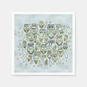 Serviettes Jetables Hiboux décoratifs
