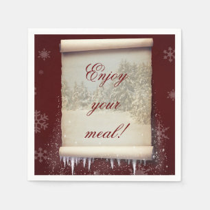 Serviettes Jetables Hivernment Parchment Illustration