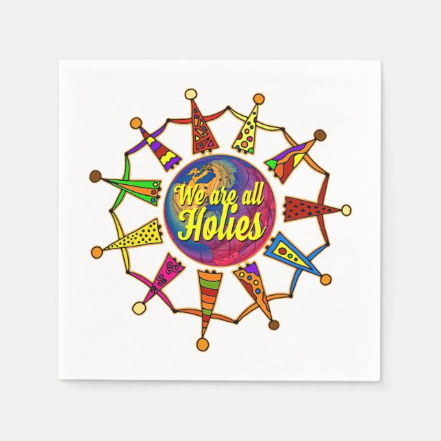 Serviettes Jetables holiES - NOUS SOMMES TOUS DES VACANCES + votre bac (Devant)
