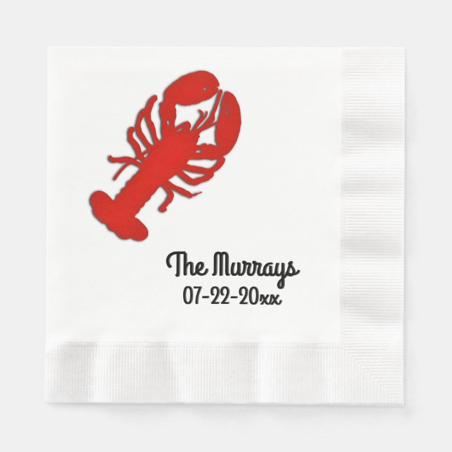 Serviettes Jetables Homard personnalisé (Devant)