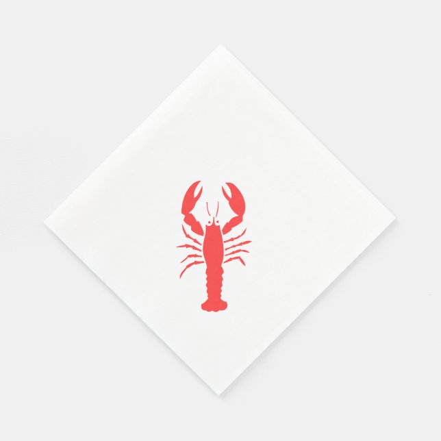 Serviettes Jetables homard rouge (Coin)
