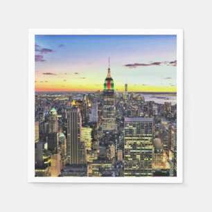 Serviettes Jetables Horizon de New York City Manhattan