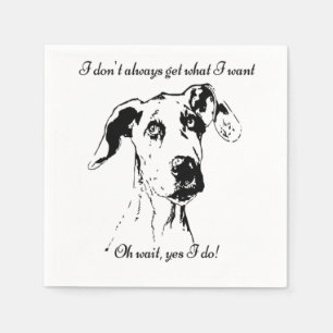 Serviettes Jetables Humour d'animal familier corrompu par citation