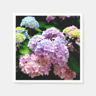 Serviettes Jetables Hydrangea garden, rose, bleu, purple floral
