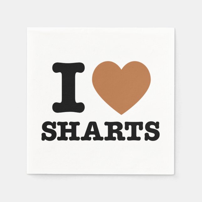 Serviettes Jetables I Heart Sharts Funny Graphic (Devant)