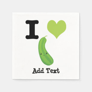 Serviettes Jetables I Heart Zucchini Cute Kawaii Zucchini