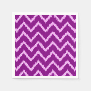Serviettes Jetables Ikat Chevrons - Améthyste violet et orchidée légèr