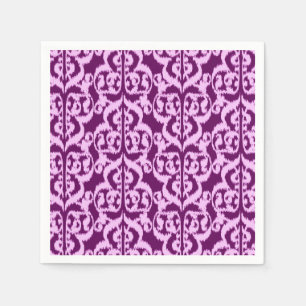 Serviettes Jetables Ikat damas mauresque - violet et orchidée
