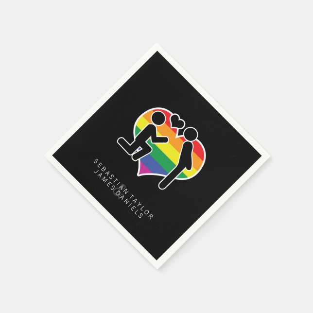 Serviettes Jetables Il A Dit Oui M. Et M. Proposition Mariage Gay (Coin)