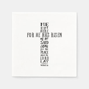 Serviettes Jetables Il n'est pas ici parce qu'il s'est ressuscité comm